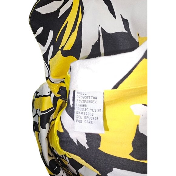 Jennifer Eden Womens Abstract Print Buttoned Short-Sleeve Blazer White/Yellow/Bl - Picture 6 of 10